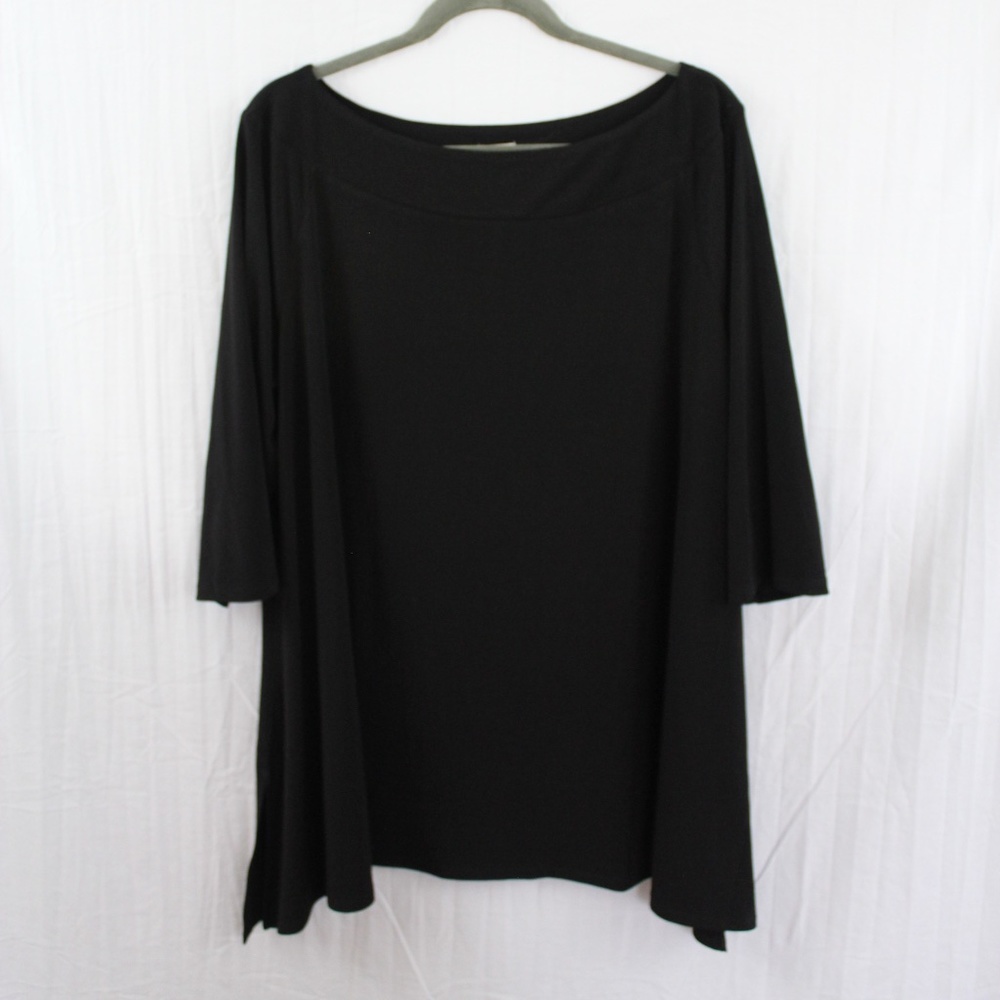Chico's 3/4 Sleeve Black Top 3